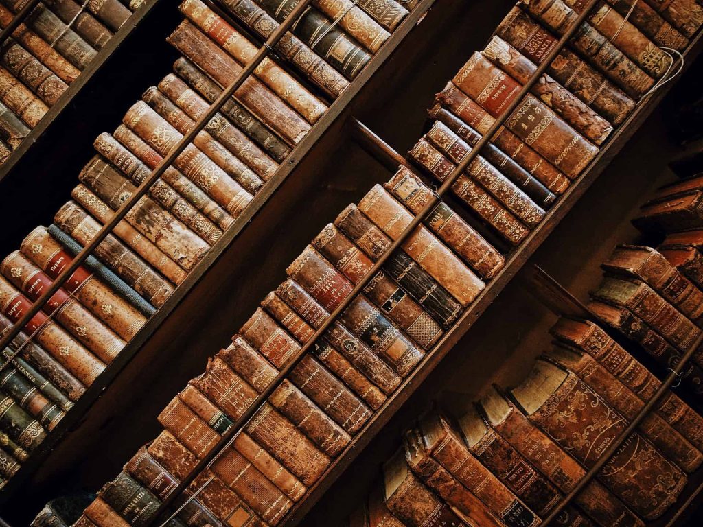 preserved-antique-books-arranged-in-shelves