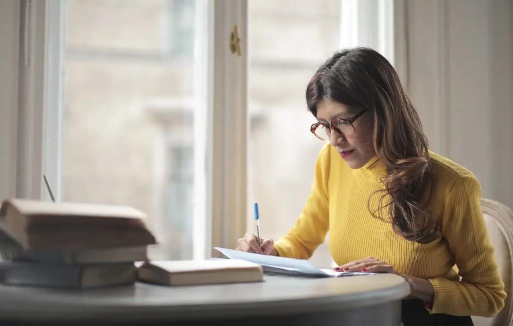 young-woman-works-school-search